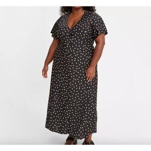 Levi's Women's Rachelle '90s Dress Plus Size 4X Floral Daisy Button Midi Maxi